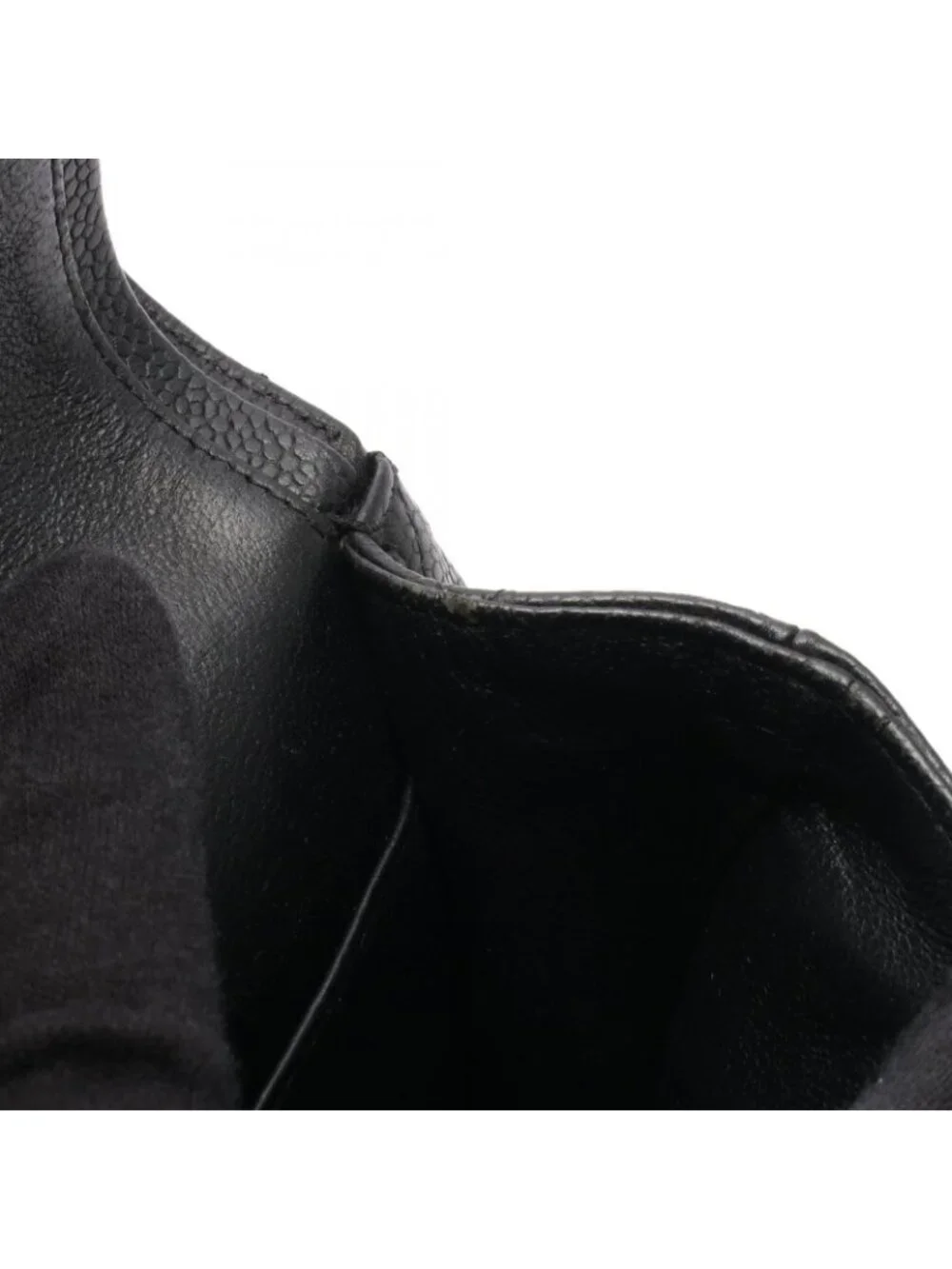 Chanel Shoulder Bag Quilted Double Flap Black Caviar Leather Chain